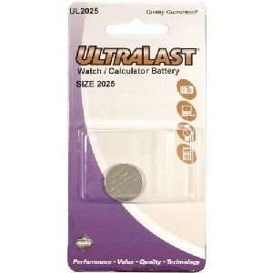   . ULTRALAST BATT LITHIUM CR2025 EQUIV GP BAT. 3V DC