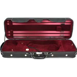   Superior Oblong Viola Case, Black and Burgundy Musical Instruments