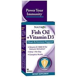  Natrol Fish Oil + Vitamin D3 90 Soft Gels Health 