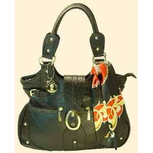  Original Vecceli Italian Designer Black Ostrich Handbag 