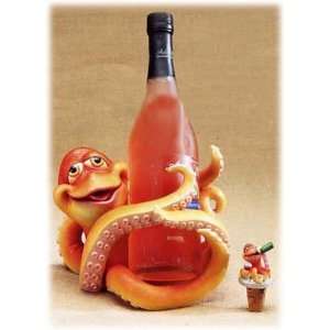    Happy Smiling Octopus Wine Bottle Holder & Stopper