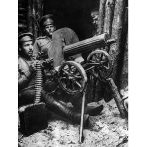  World War I, Russian Machine Gunners Near Brest Litovsk 